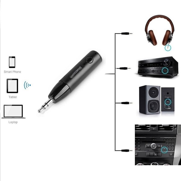 Langaton Bluetooth 5.0 -vastaanotinsovitin 3,5 mm liittimellä Aux Stereo Musiikki Audio Vastaanotin Handsfree Auto Bl