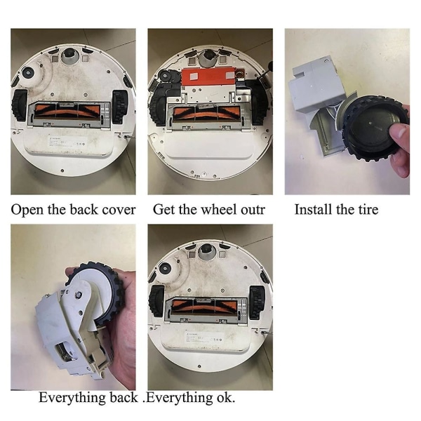 Hjul Däck för 1st 1s Robotdammsugare S50 S55 S5 Max Hjul Halksäkra Mijia Ersättningstillbehör