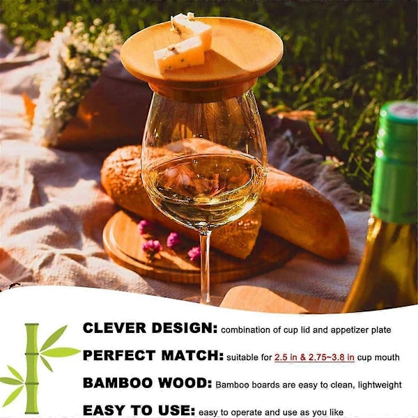 8 st Vin Glas Charcuterie Topper Vin Glas Charcuterie Bräda Topper Bambus Vin Glas Topper Coa
