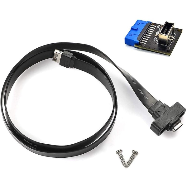 USB 3.1 Typ C Frontpanel Header-förlängningskabel 50 Cm, USB 3.1 Typ E till USB 3.1 Typ C-kabel, gen
