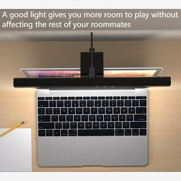 Kannettavan tietokoneen näytön valopalkki USB E-luku LED-työvalo 3 säädettävä värilämpötila, ei näyttöä