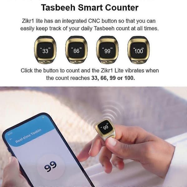 Zikr 1lite Smart Tasbih Teller M02 Pro Digital Tasbeeh Bønnetid-påminnelse