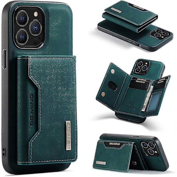 Plånboksfodral i Läder Kompatibelt med iPhone 14 Pro Max Skal med Korthållare Herr 6.7'' 2 i 1 Avtagbart Baksidesskydd (grön, Ip 14 Pro Max)