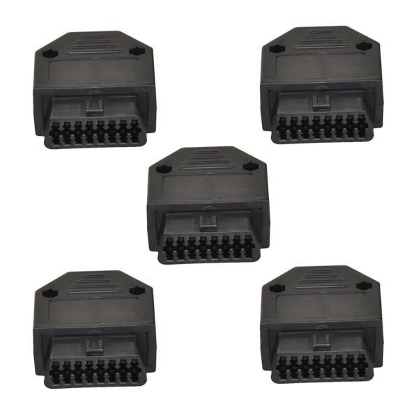5x Obd2 Obd Ii 16 Pin Connector Socket Diagnostic Tool Adapter Obd Connector + Kabinetter + Termina