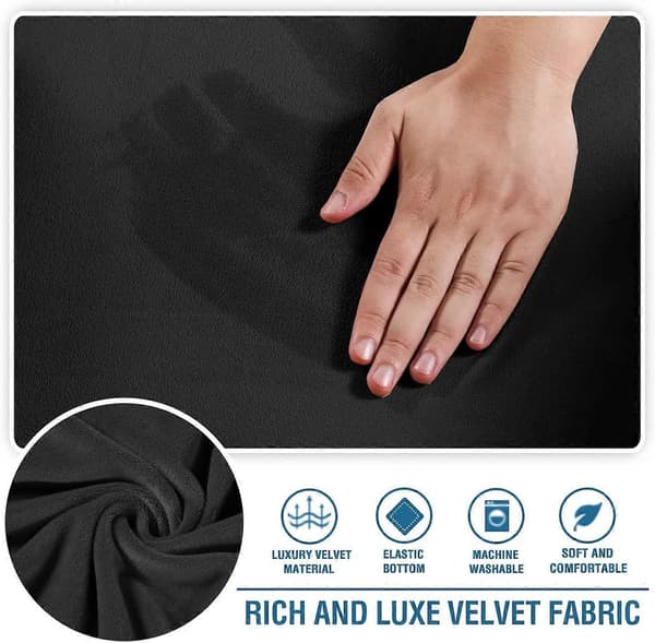 Velour Loungesofa Høj Stretch Sort