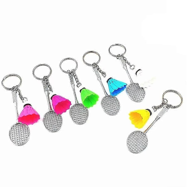 Mini Sulkapallomaila ja pallo Urheilu Avaimenperä Riipus Avaimenperä (6kpl, Monivärinen)
