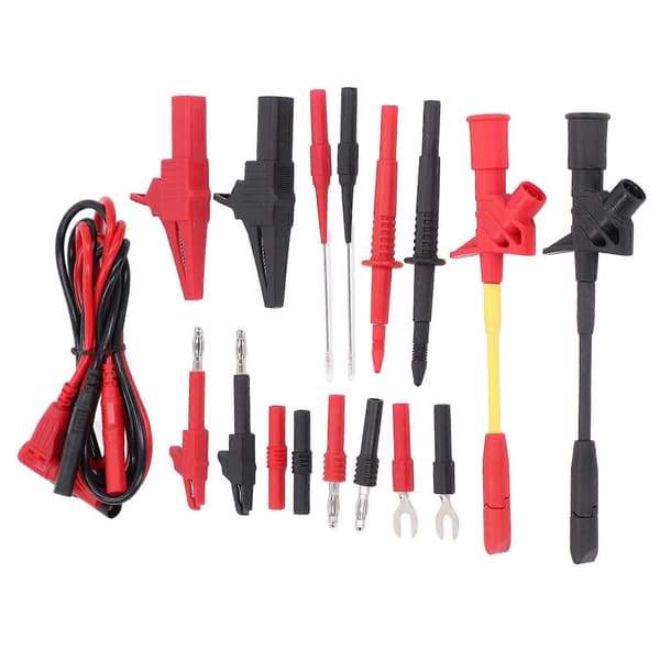 Multimeter Testledning Krokodilleklemme Bananplugg Piercing Probe Sett Kit for Vedlikehold