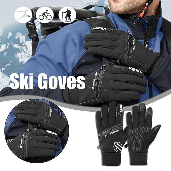 Unisex Vinterhandsker Vindtætte Termiske Anti-slip Handsker Sort