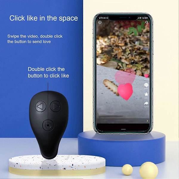 Bluetooth Fjernkontroll Sidevender Multifunksjonell Scrollering Klikker for Videoopptak Lesing Selfie