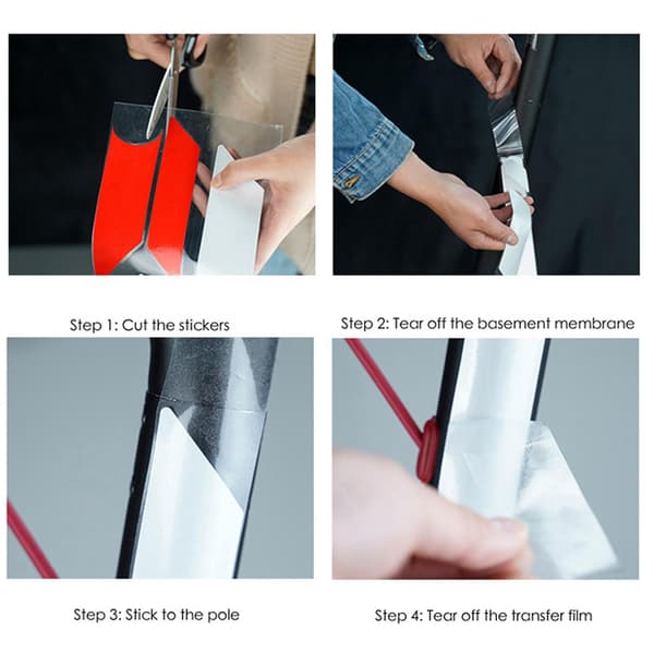 2x Vattentäta PVC-Reflekterande Dekaler för Max G30 Kickscooter Vikbara Dekaler (Gul Gul Vit