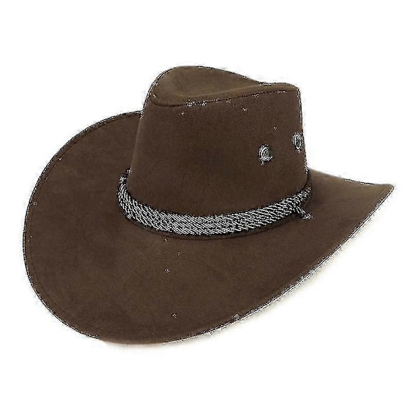 Unisex Cowboyhatt i imitert skinn (kaffe)