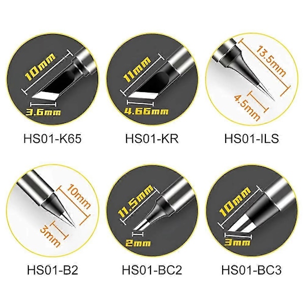 HS01-B2 Erstatningsloddetuppsett for Fnirsi HS01 Loddebolt B2