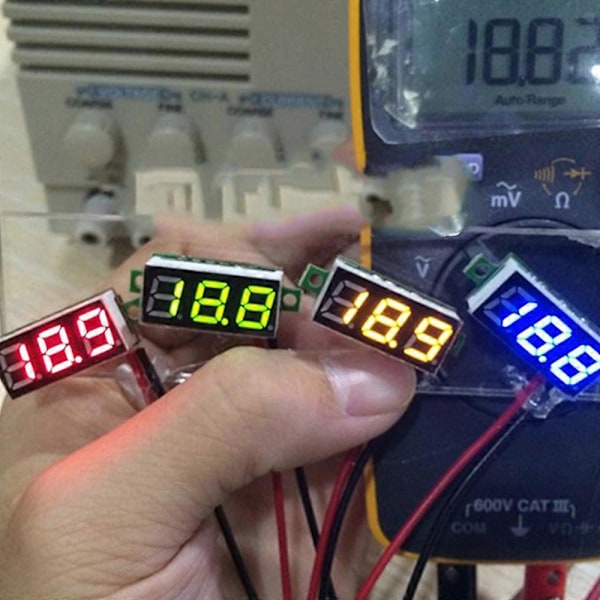 DC 0V-100V 0,28 Tommer Digital Voltmeter Spændingsmåler Volt Detektor Monitor Tester Panel Bil Rød