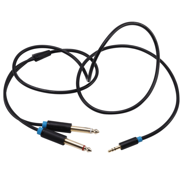 2x 3,5 mm - 6,35 mm Jack-sovitin Audio-kaapeli Sekoittimelle Vahvistimelle Kaiuttimelle 6,5 mm 3,5 Jack Urosjakaja