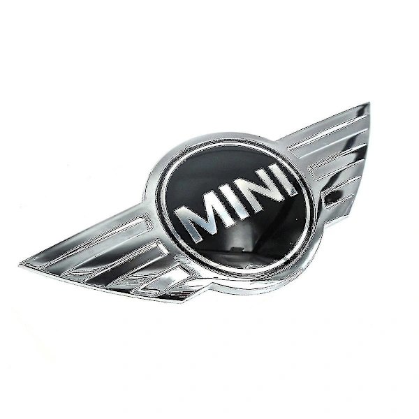 Krom/sort Mini Cooper Emblem til Frontgrill Bagklap, Bagagerum, Mærkat