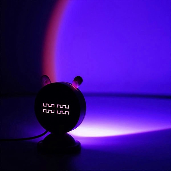 Tegneserie Solnedgangslampe Regnbue Lys Fyldlys USB Natlampe Gave
