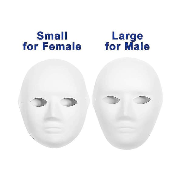 30-pack Pappersmachémasker i 2 storlekar Skapa konstnärliga hantverksprojekt från väggdekorationer till teater A