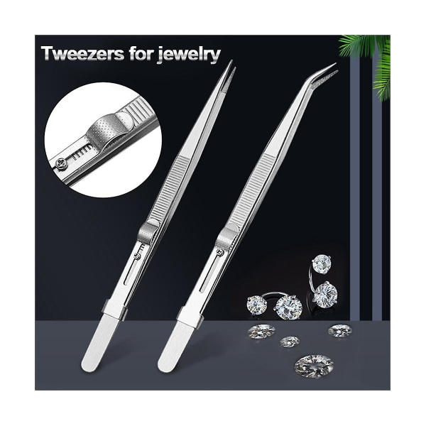 Diamantpincett Juvelerare Hållare Verktyg Rostfritt stål Pincett Diamond Claw Pincett Gems Pincett