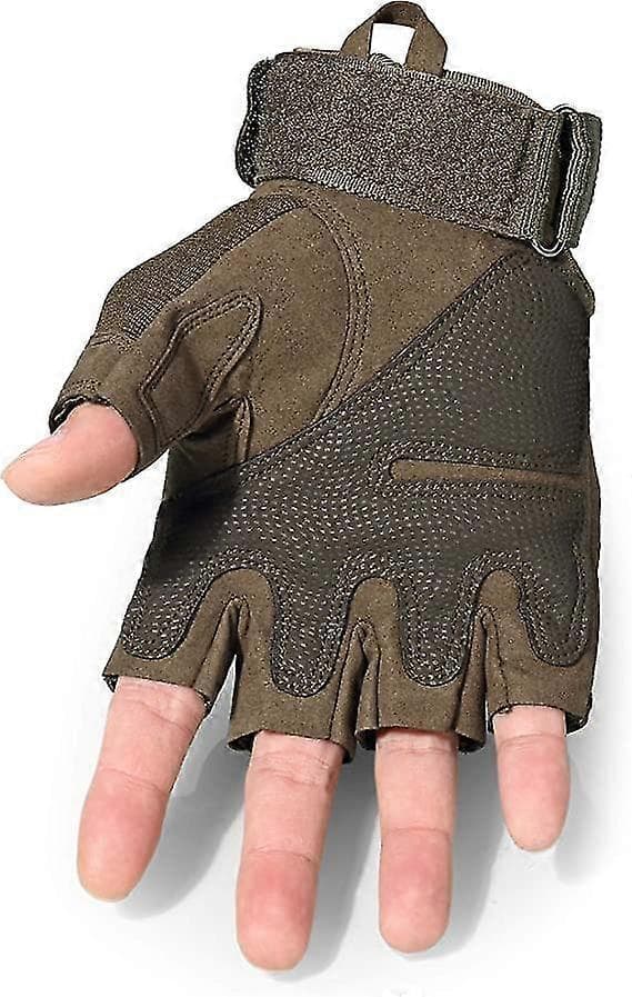 Taktiska Fingerlösa Handskar För Motorcykel Jakt Handskar (grön)