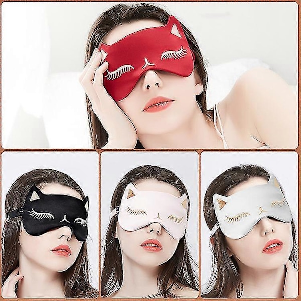 Sovmask och ögonmask Ultra Mjuk Sovmask med Justerbara Remmar för Resor, Tupplur, Nattsömn (1st)