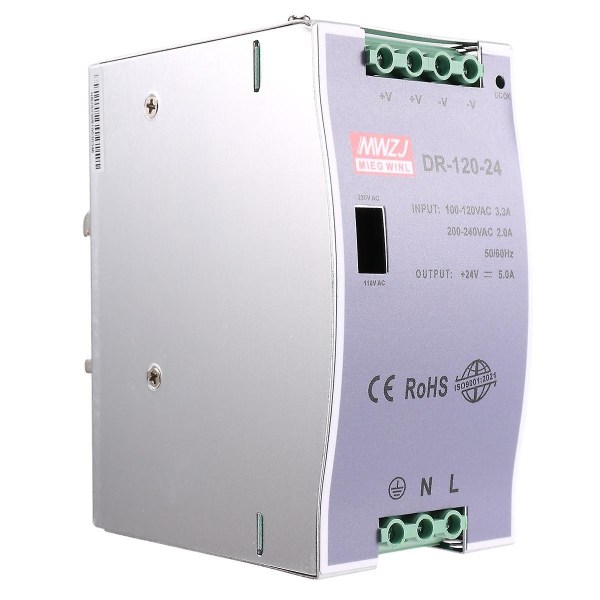 -120-24 120W industriel skinnestrømforsyning 24V5A skiftende strømforsyning Skinnemontering Switchin