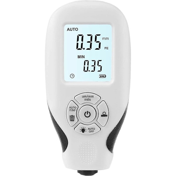 Skikttjockleksmätare, färgdjupsmätare med LCD-display, automatisk kalibrering, (Vit)