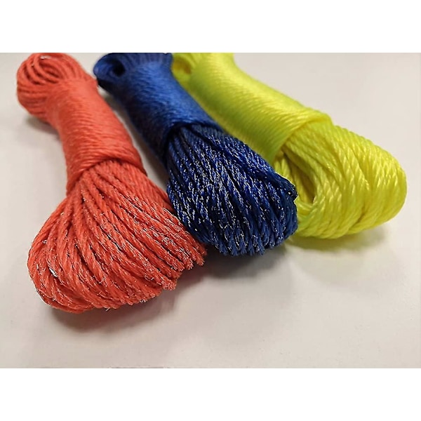 1 stk. presenning nylonbindingsrep 3 mm tykkelse x 20 m lengde nylonrep snor vaskesnor