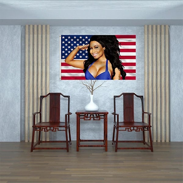 90x150cm Nicki Minaj Rappar Sexig Amerikansk Flagga