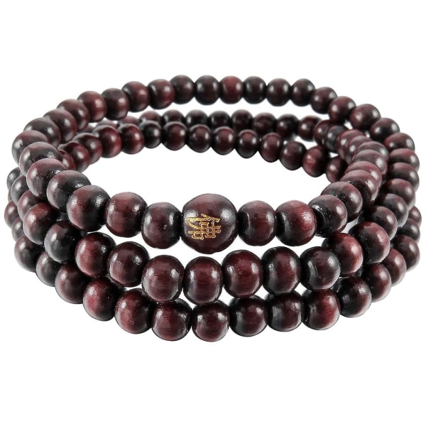 6mm Wood Bangle Bracelet Tibetan Buddhist Sandal Necklace 108pcs Bead Buddhism Prayer Man, Woman Re