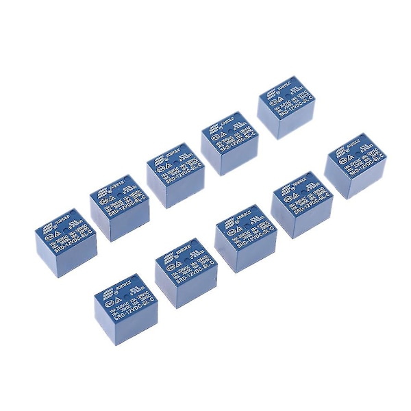 10 stk. 5 Ben Relæ 12v Kompatibel Med DC Spole Strømrelæ PCB