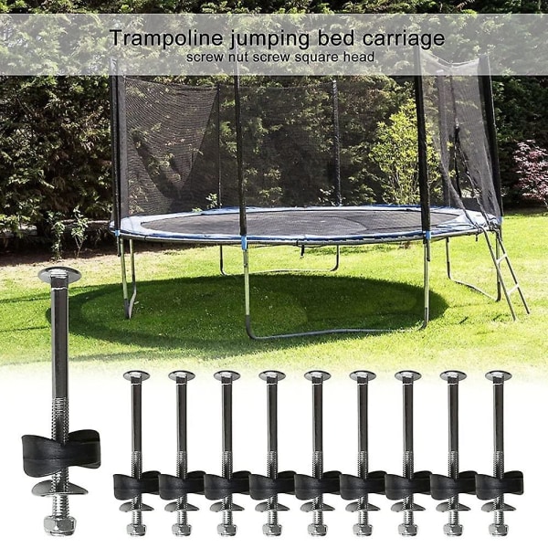 Trampolinsskruvset, 12 st Galvaniserade Ståltrampolinsskruvar Fästtillbehör för Trampolin