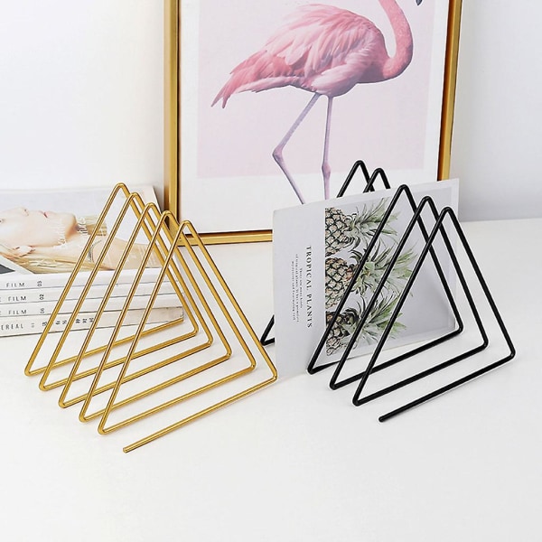 Nordic For Triangle Shape Enkel bokstøtte Stativ Desktop Oppbevaringsstativ Hylle Home Decor Magasinholder