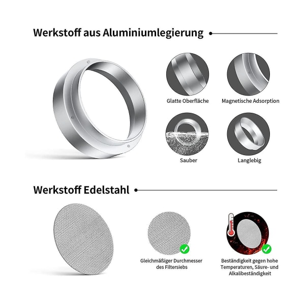 51mm Kaffe Dosering Ring, Aluminium Kaffe Dosering Ring Med Skærm, Rustfrit Stål Espresso Sigte Fo