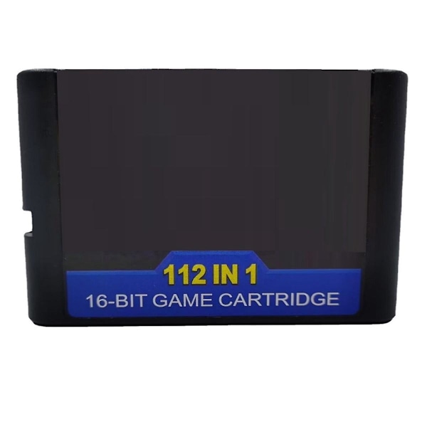 112 in 1 Peli 16 Bit Pelikortti Megadrive Pelille PAL ja NTSC, Musta