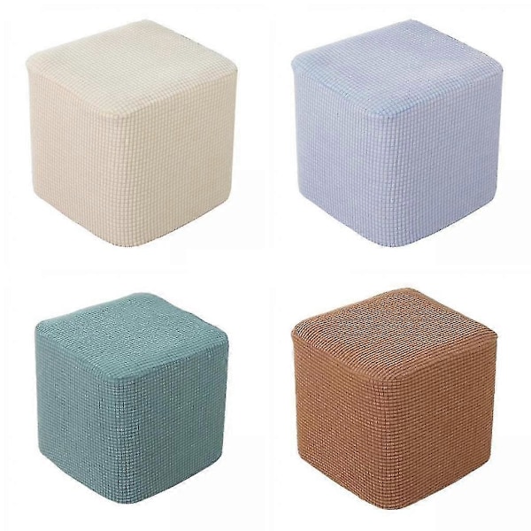 4x Firkantet Ottoman Trekket Polyester Fotskammel Møbeltrekk For Hund Katt Kjæledyr