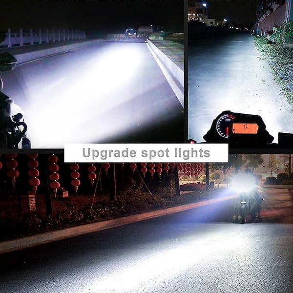 Motorsykkel 6 Led Spot Light Frontlykt Tåkelys Kjørelys 3 Moduser