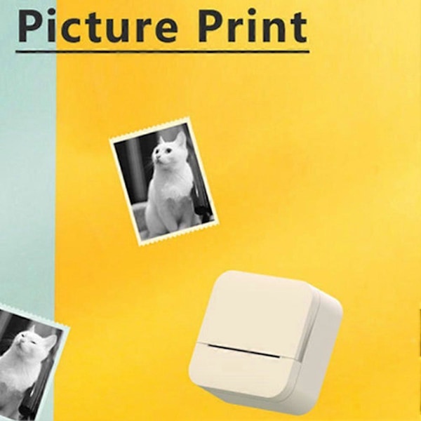 Mini-etikettprinter Bærbar Termisk Printer Blekkfri Lommefotoprinter Bluetooth for Læring A