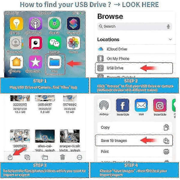 Lightning–USB-kamerasovitin, USB 3.0 OTG -datan synkronointikaapelisovitin yhteensopiva iPhone/iPadin kanssa, USB-naarasliitin tukee kortinlukijaa, USB-muistitikkua, näppäimistöä