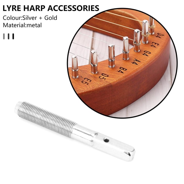 20 stk Lyre Harp Stemmestifte med 20 stk Nitter Sett for Lyre Harp Liten Harp Strengeinstrument