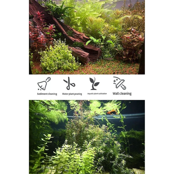 2 stk 48 cm rustfrit stål pincet akvarium vandplanter Akvarieværktøj Vandplante buet tang