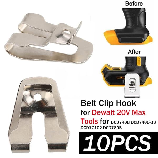 10 stk Belteklipskrok for 20V Max Verktøy for Dcd740b Dcd740b-b3 Dcd771c2 Dcd780b Strømoverføringstilbehør