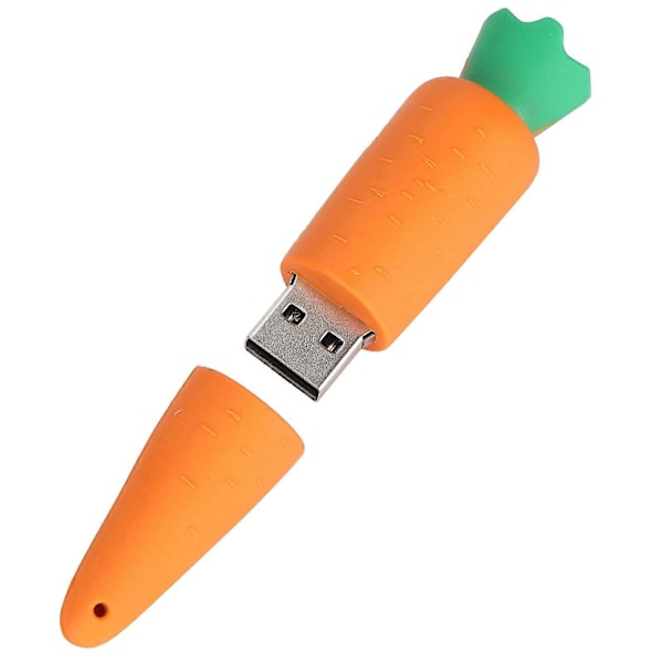 USB Flash Drive Tegneserie Stilfuld Gulerodsform Udseende Bærbar Lagerhukommelse Stick 128GB YEMMA