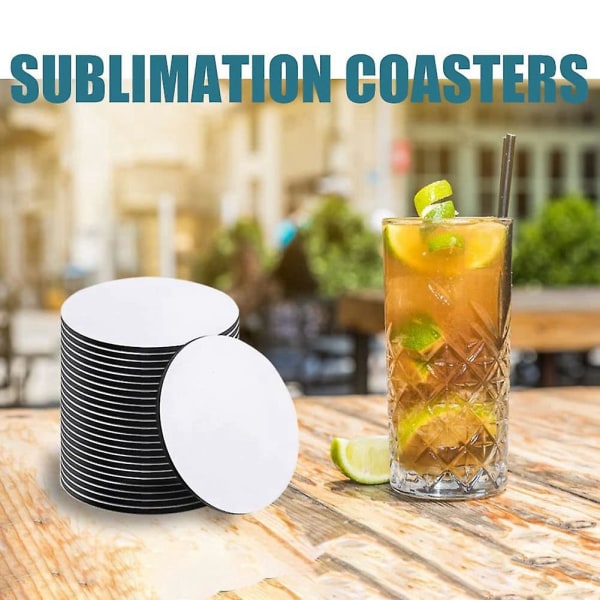 35 stk. Round Sublimation Blank Coasters Sublimation Blank Cup Mat Sublimation Heat Transfer Coaster