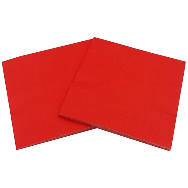 [RainLoong] Solid Kleur Gedrukt Papier Servet Feestelijke & Party Plain Tissue Serviette 33 cm * 33 cm 20 stks/1 pak/partij (punainen)