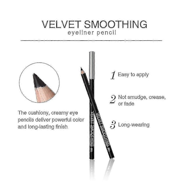 12 st/set Eyeliner Pennor, Naturlig Ögonbrynspenna, Lätt att Färga, Långvarig, Vattentät Matt Makeup Eyeliner Pennor för Kvinnor