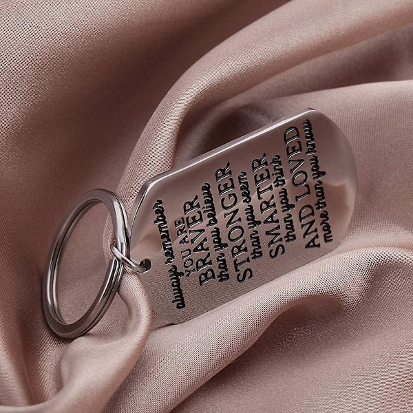 Examen Nyckelring Present Till Kvinnor Män Tonårsflickor Pojkar Vänner - Kom alltid ihåg att du är modigare än du tror starkare