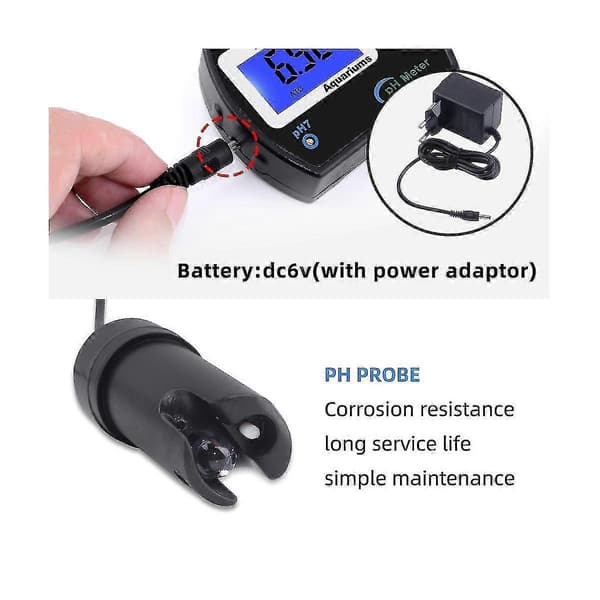 Nøjagtig PH-måler til akvarium Multi-parameter vandkvalitetsmonitor Online PH-monitor Acidometer U
