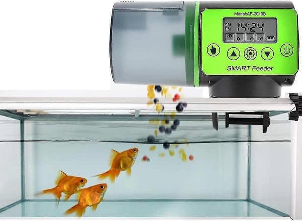 Automatisk fiskmatare med timer och LCD för akvarium