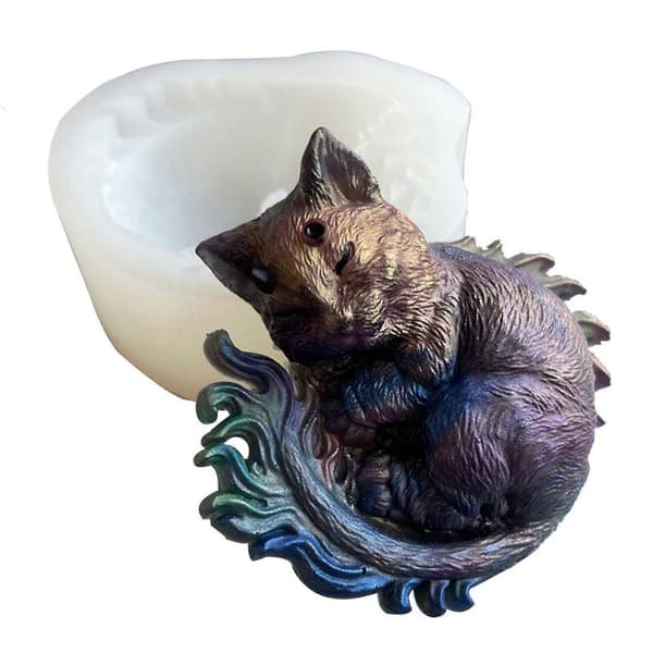 Silikone Sæbeform Håndværk DIY 3D Lys Resin Form Håndlavet Sæbe Ræv