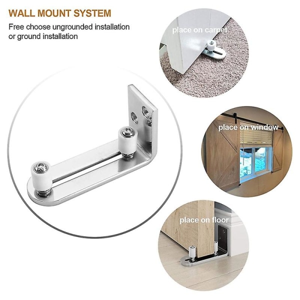 Moderne Chrome Skydedørsgulvguide Kuglelejer Justerbar Stay Roller Vægmounted System